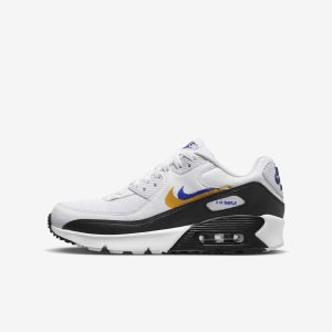 Nike Air Max 90 - "White/Deep Royal" Big Kids