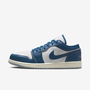 AIR JORDAN 1 LOW - Baskets basses - white/industrial blue/blue grey/sail