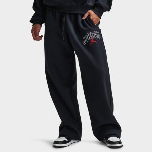 Jordan Brooklyn Pantalon graphique surdimensionner Noir / rouge